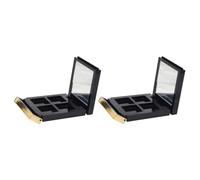 HEANUJJ Boîtes à Fards à Paupières Vides 2pcs Bord Doré en Plastique, Pratiques et Portables, pour Maquilleurs et Amoureuses Maquillage Lors Fête des Mères