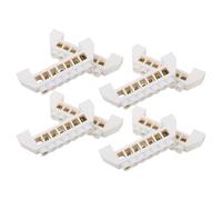 HEANUJJ Borne en Cuivre 7 Positions 7 Trous Structure Pont Stable pour Systèmes Électriques Industriels et Domestiques, Lot de 8 Pièces Couleur Blanc