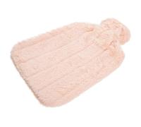 HEANUJJ Bouillotte Réutilisable en Peluche et Caoutchouc Beige, Poche à Eau Chaude Compacte et Anti-fuite, Chauffe-mains Portable pour L'hiver