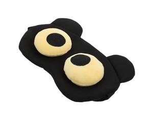HEANUJJ Cache-œil Masque Yeux de Dessin Animé, Bandeau de Sommeil Occultant en Polyester Noir, Portable, Maison, Long-courriers, Personnes Sensibles la Lumière