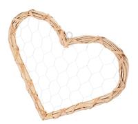 HEANUJJ Cadre Photo Mural en Osier de Cœur, Décoration Murale Rétro et Élégante en Saule Beige, Support Photo Polyvalent pour Salons et Bureaux