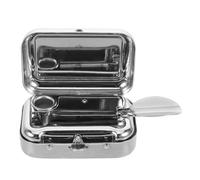 HEANUJJ Cendrier Portable en métal Orange à Design Compact avec Couvercle Coupe-Vent rectangulaire pour Usage extérieur, Jardin, Bar, Camping adapté pour Cigarette et Cigare