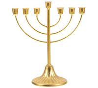 HEANUJJ Chandelier Hanoukka en Métal Doré à 7 Branches, Bougeoir Vintage pour Table à Manger et Décor de Fête Juive