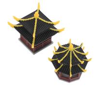 HEANUJJ Décor Zen pour Aquarium et Bonsaï 2pcs en Pla Marron, Modèle Pagode Ancienne Chinoise, Design Micro Paysage pour Salon de Thé ou Bord de Fenêtre