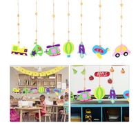 HEANUJJ Ensemble de 7 Pièces de Décorations Suspendues en Feutre pour Plafond de Salle de Classe Maternelle, Motifs Véhicules Cartoon, Finition Soignée et Matériau Couleur Aléatoire