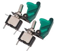 HEANUJJ Interrupteur 12v Asw-07d à Bouton-poussoir LED Vert pour Phares Antibrouillard, Facile à Installer, en Acier, Pack de 2 Pièces pour Voiture et Bateau