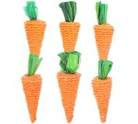 HEANUJJ Jouet Tissé Carotte pour Hamster, Lot de 6, Osier | Chinchilla, Cage et Jeu D’occupation, Design Orange Tressé, Aide à Mastiquer sans Abîmer