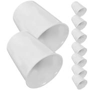 HEANUJJ Lot de 10 Tasses à Thé en Céramique Blanche 180ml Forme Gobelet Papier Design Créatif Solide Maison et Autres Occasions