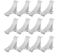 HEANUJJ Lot de 12 Clips D'étagère en Aluminium Argenté pour Congélateur et Réfrigérateur, Support Solide Grand Crochet, Structure Simple pour Rangement Frigo Sécurisé