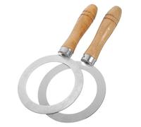HEANUJJ Lot de 2 Anneaux en Acier Inoxydable et Bois pour Crème Brûlée et Thé Lait, Réutilisables avec Design Unique, pour Préparation de Thé Lait en Boutique