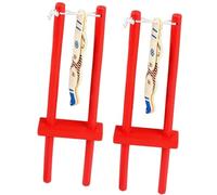 HEANUJJ Lot de 2 Marionnettes en Bois Rouge de Décompression Interactif pour Garçon et Filles Contrôle Force Main pour Théâtre de Marionnettes
