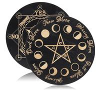 HEANUJJ Lot de 2 Planches de Divination en Bois Foncé 20 CM Accessoires de Divination et Outils pour Autel Tableau à Pendule Gravé pour Voyance et Contemplation Décoration Ésotérique