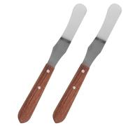 HEANUJJ Lot de 2 Spatules à Cire pour Épilation en Acier Inoxydable avec Manche en Bois, Adaptées au Corps et Visage, pour Salons de Beauté et Usage à Domicile