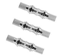 HEANUJJ Lot de 3 Sets de Sets de Connecteurs Coaxiaux à Visser pour Câble Antenne TV, Prise de Type F en Métal Argenté, Étanches Joints en Caoutchouc, pour Radio et Télévision