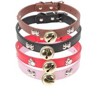 HEANUJJ Lot de 4 Colliers Ajustables en PU avec Cloches pour Bétail, Colliers Antidérapants pour Bœufs et Chèvres, Accessoires Pratiques pour Élevage en Plein Air