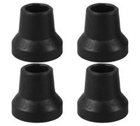 HEANUJJ Lot de 4 Embouts en Caoutchouc Noirs Antidérapants et Amortisseurs pour Cannes de Marche et Quadripodes, Accessoires Indispensables pour Seniors