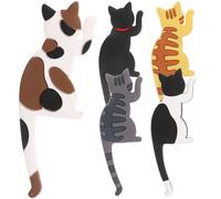 HEANUJJ Lot de 5 Crochets Magnétiques en Forme de Chat Flexibles en PVC et Aimant pour Décoration de Réfrigérateur et Organisation Pratique à Domicile