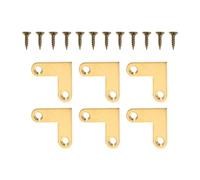 HEANUJJ Lot de 6 Équerres D’Angle en Laiton Épais, Angle Droit Plat 90°, Code D’Angle pour Fixation Meubles, Tiroirs et Cadres, Support Robuste pour Assemblage Industriel et Réparation