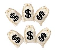 HEANUJJ Lot de 6 Pochettes à Cordon 17x24 Cm en Tissu pour Rangement D'argenté, Accessoires Cosplay Pirate et Voleur, Décorations de Fête à Thème Western et Jeux de Rôle