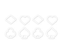 HEANUJJ Moule à Biscuits en Plastique de Cartes à Jouer, Lot de 8 Pièces, Tampons à Biscuits pour Décoration Artisanale de Cupcakes et Pâtisserie Diy, Outil de Cuisson Polyvalent