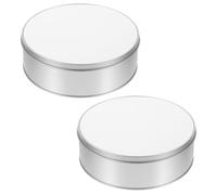 HEANUJJ Petite Boîte Métallique Ronde en Fer Argentée Multifonction Adaptée pour Sublimation comme Boîte à Bonbons à Biscuits pour Présents