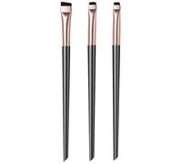 HEANUJJ Pinceau Eyeliner Biseauté Noir et Or 3 Pièces, Pinceau Correcteur Contour des Yeux et Applicateur Sourcils, Kit Maquillage Professionnel pour Yeux, Usage Domestique et Institut