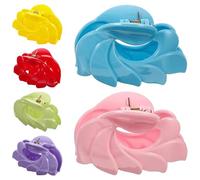 HEANUJJ Pinces à Cheveux Clip Moyen Élégant Feuilles Creuses Lot de 6 en Abs Fixation Solide pour Cheveux Épais pour Femmes, pour Coiffures et Occasions Diverses