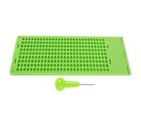 HEANUJJ Plaque D'écriture Braille en Plastique 9 Lignes 28 Cases avec Stylet Vert pour Aveugles et Malvoyants, Outil D'apprentissage Braille Portable et Aide à L'écriture Tactile