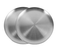 HEANUJJ Plaques à Pizza Lisse Lot de 2 en Acier Inoxydable Rondes Résistantes Four, Diamètre 30 Cm, pour Pizza Maison et Barbecue