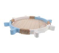 HEANUJJ Plateau Décoratif en Bois Grand Format de Gouvernail, Plateau de Service Rond pour Fruits et Légumes, Plat à Apéritif Polyvalent, Accessoire la Cuisine Bois pour Table Basse