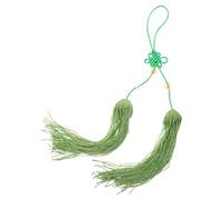 HEANUJJ Pompon Épée Taï Chi Vert en Fil de Soie Léger avec Nœud Chinois Traditionnel, Ornement Martial Décoratif pour Arts Martiaux et Collection