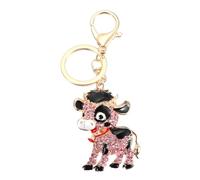HEANUJJ Porte-clés Pendentif en Alliage Forme de Vache Décoré de Cristaux, Porte-clés de Paquet Chic et Facile à Tenir, pour Cérémonie de Remise des Diplômes ou Fêtes de Fin D'année