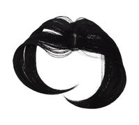 HEANUJJ Postiche Synthétique pour Femme avec Frange -longue, Fibre Haute Température, Design Réaliste 3d Sommet, Douce et Naturelle pour Mariages et Occasions Diverses