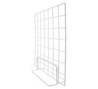 HEANUJJ Présentoir à Grille Métallique Blanc 35x35 Cm Socle Large, Lot de 2 Supports Polyvalents pour Photos, Bijoux et Décoration, Écran Filaire de Bureau pour Exposition et Marché