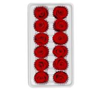 HEANUJJ Roses Stabilisées Rouges 12 Têtes pour Bouquet Mariage Décoration Guirlande et Présent Noël