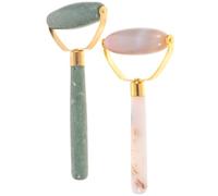 HEANUJJ Rouleau de Massage Visage en Jade 2 Pièces, Outils de Grattage Doux sans Blessure, Alliage D'aluminium, pour Salon de Visage