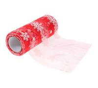 HEANUJJ Rouleau de Tulle Rouge Nœuds en Polyester Flocons de Neige Scintillants pour Décorations de Noël et Fêtes et Décorer des Arches