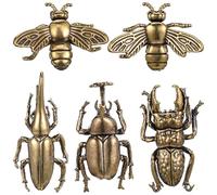HEANUJJ Statues D'abeilles et Décoration Créative et Artisanale Lot de 5 en Laiton Or pour Étagères et Fêtes de Thé