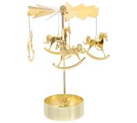 HEANUJJ Support de Bougie Rotatif en Métal Forme de Carrousel pour Décoration de Table et Présent Créatif Festif