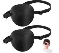 Heanvmyss 3D Cache Oeil Kit,2 Pièces Patchs Oculaires Réglables,Cache Oeil Tir Sportif,Cache Oeil Pirate Medical pour Adulte Enfant,Yeux Gauche ou Droit,Amblyopie Paresseuse Cosplay(Noir)