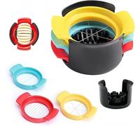 Heanvmyss Coupe-œufs en Acier Inoxydable,Trancheuse à Oeufs pour Oeufs Durs,Outil de Coupe D'œufs Durs 3 en 1,Coupe-œufs avec 3 Trancher Styles,Egg Cutter Slicer pour Fraises,Kiwi,Fruits,Champignons
