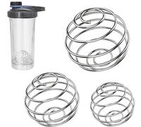 Heanvmyss Melangeur Anti Grumeaux Biberon,3 Pièces Boule de Secousse de Shaker Protéines,Bille Mélangeur Set,Shaker Sphériques en Acier Inoxydable pour Boissons Mélangées(3 Tailles)