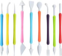 Heanvmyss Outils de Modelage de Gâteaux,9 Pièces Outils de Sculpture d'Argile à Modeler,Outils de Modelage Pâtisserie,Outils de Décoration de Gâteaux pour Cuire,Fondant