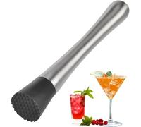 Heanvmyss Pilon à Glace,Pilon à Cocktail en Acier Inoxydable,Pilon Mojito Professionnel,Pilon de Bar pour Citron Vert pour Cuisine,Bar,Restaurant(25cm)