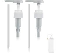 Heanvmyss Pompe Sirop Distributeur avec Tuyaux Longs,2 Pièces Plastique Pompe Savon,Réutilisables Pompe Doseuse,Distributeur de Liquides pour Bec de Bouteille de 2,5cm(Blanc,28/410)