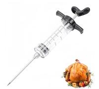 Heanvmyss Seringue Alimentaire de Cuisine,Seringue pour Viande,Seringue à Marinade,30ml Injecteur de Marinade avec 1 Aiguilles pour Barbecue,Poulet,Bœuf(Noir)
