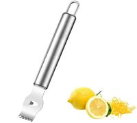 Heanvmyss Zesteur de Citron,Éplucheurs de Citron,Râpe avec Crochet,Zesteur Professionnel en Acier Inoxydable,Éplucheur de Fruits,Outil de Pelure pour Cuisine,Gin Cocktails,Bar,Fromage(Argent)