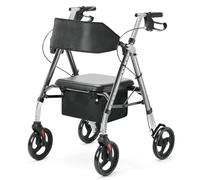 HEAO Déambulateur pliable et léger avec siège, déambulateur de voyage en aluminium, réglable en hauteur, large sangle dorsale, déambulateur étroit pour appartement, déambulateur pour personnes âgées,
