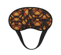 Heaps of Masque de sommeil occultant à imprimé papillons monarques oranges - Couverture des yeux pour dormeur latéral - Doux et confortable, parfait pour les voyages et la méditation