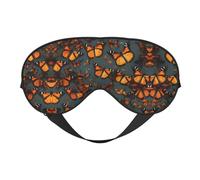 Heaps of Orange Masque de sommeil occultant avec sangle réglable Motif papillons monarques